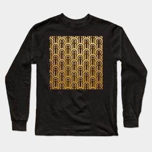 Gold Foil Art Deco Skull Long Sleeve T-Shirt